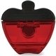 a translucent red apple shaped magnetic clip