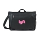 aerial view a black sawyer laptop messenger bag, image 1 of 2