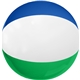 aerial view a white & blue & red & green & orange & yellow 24 multi - colored beach ball, image 1 of 7