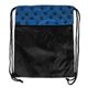 a blue/black paw print drawstring backpack