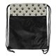 a natural/black paw print drawstring backpack