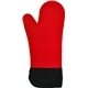 aerial view a red 15 silicone oven mitt, image 1 of 4