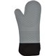 aerial view a gray 15 silicone oven mitt, image 1 of 3
