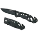 aerial view a black protec stainless steel rescue knife, image 1 of 8