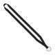 aerial view a black 1/2 polyester lanyard with sewn metal split - ring, image 1 of 2