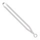 aerial view a white 1/2 polyester lanyard with sewn metal split - ring, image 1 of 2