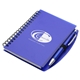 aerial view a blue hardcover notebook pen, image 1 of 3