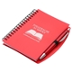 aerial view a red hardcover notebook pen, image 1 of 2