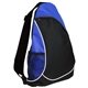 aerial view a blue natural curve non - woven / polyester sling backpack, image 1 of 2