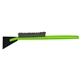 aerial view a black blade & lime green handle deluxe snowbrush ice scraper, image 1 of 2