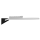 aerial view a black blade & white handle deluxe snowbrush ice scraper, image 1 of 2