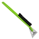 aerial view a clear blade & lime green handle deluxe snowbrush ice scraper, image 1 of 2