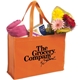 aerial view a orange non woven celebration multi color shopping tote 16 x 12, image 1 of 2