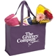 aerial view a purple non woven celebration multi color shopping tote 16 x 12, image 1 of 2