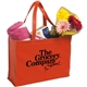 aerial view a red non woven celebration multi color shopping tote 16 x 12, image 1 of 2