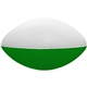 a green & white 7 2- toned foam football