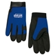 aerial view a blue synthetic leather mechanics glove, image 1 of 2