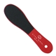 a red pedicure board with nail and foot file