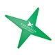 a green star shaped abs plastic magnet