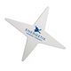 a white star shaped abs plastic magnet