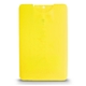 aerial view a translucent yellow credit card style hand sanitizer spray, image 1 of 4