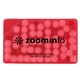 aerial view a translucent red rectangle puzzle credit card mints, image 1 of 3