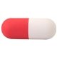 aerial view a white/red capsule stress reliever, image 1 of 3