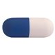 aerial view a white/blue capsule stress reliever, image 1 of 3