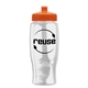 a clear bottle & orange lid poly - pure - 27 oz transparent bottle with push pull lid