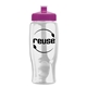 a clear bottle & pink lid poly - pure - 27 oz transparent bottle with push pull lid