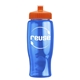 a transparent blue bottle & orange lid poly - pure - 27 oz transparent bottle with push pull lid