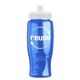 a transparent blue bottle & white lid poly - pure - 27 oz transparent bottle with push pull lid