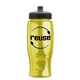a transparent yellow bottle & black lid poly - pure - 27 oz transparent bottle with push pull lid
