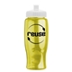a transparent yellow bottle & white lid poly - pure - 27 oz transparent bottle with push pull lid