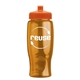a transparent orange bottle & orange lid poly - pure - 27 oz transparent bottle with push pull lid