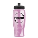 a transparent pink bottle & black lid poly - pure - 27 oz transparent bottle with push pull lid