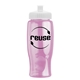 a transparent pink bottle & white lid poly - pure - 27 oz transparent bottle with push pull lid