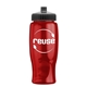 a transparent red bottle & black lid poly - pure - 27 oz transparent bottle with push pull lid