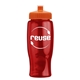 a transparent red bottle & orange lid poly - pure - 27 oz transparent bottle with push pull lid