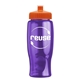 a transparent violet bottle & orange lid poly - pure - 27 oz transparent bottle with push pull lid