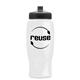 a white bottle & black lid poly - pure - 27 oz transparent bottle with push pull lid