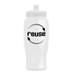 a white bottle & white lid poly - pure - 27 oz transparent bottle with push pull lid