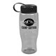a clear bottle & black lid poly - pure - 27 oz transparent bottle with tethered lid