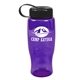 a transparent violet bottle & black lid poly - pure - 27 oz transparent bottle with tethered lid