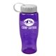 a transparent violet bottle & white lid poly - pure - 27 oz transparent bottle with tethered lid