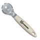 aerial view a ivory clear ice cream scoop with solid colored handle, image 1 of 2