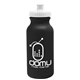 aerial view a black bottle & white lid 20 oz the omni color bike bottle with push pull lid, image 1 of 2