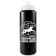 a black bottle & white lid garyline(r) quart sport bottle with push - pull lid - 32 oz