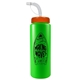 a neon green bottle & orange lid 32 oz the sports quart water bottle with straw lid