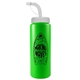 aerial view a neon green bottle & white lid 32 oz the sports quart water bottle with straw lid, image 1 of 2